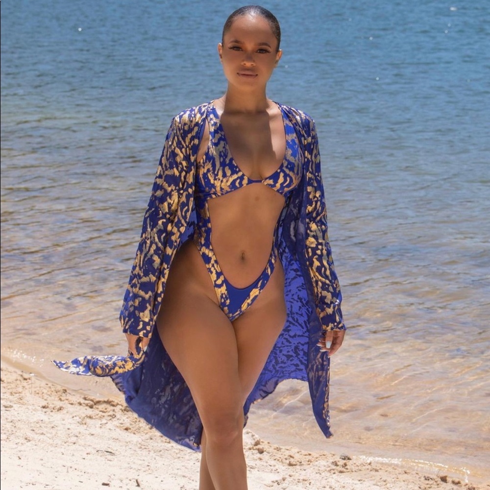 Seaside monokini blue print